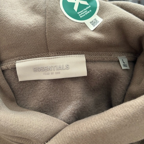NWT Essentials Fear of God relaxed hoodie wood L - Picture 9 of 11